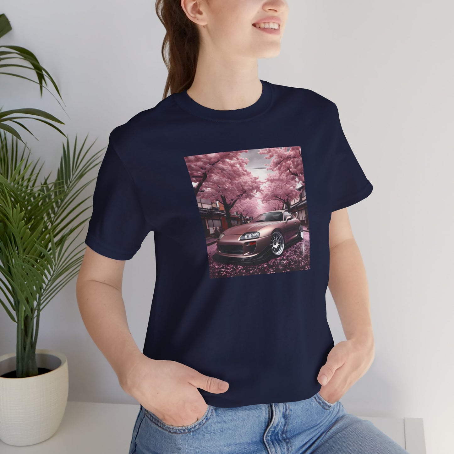 "A Supra and Cherry Blossoms" Unisex T-Shirt