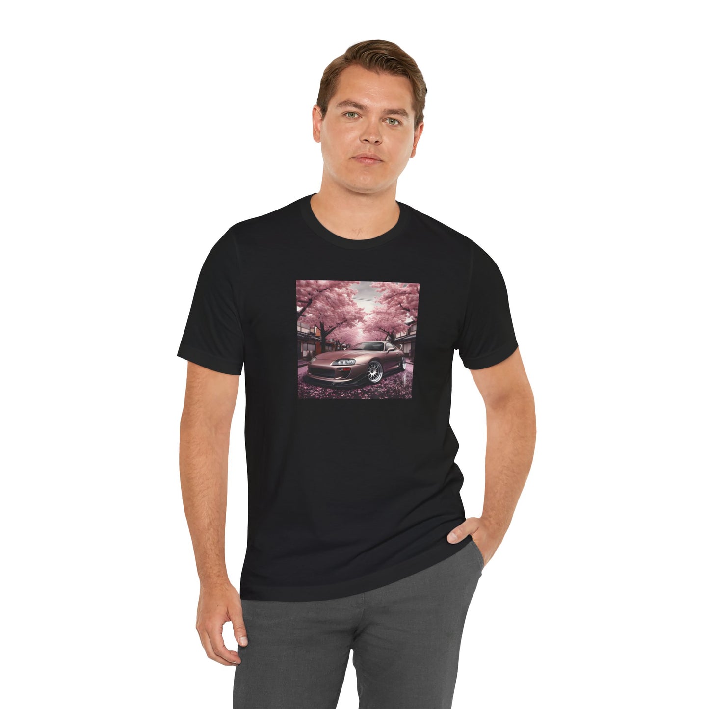 "A Supra and Cherry Blossoms" Unisex T-Shirt