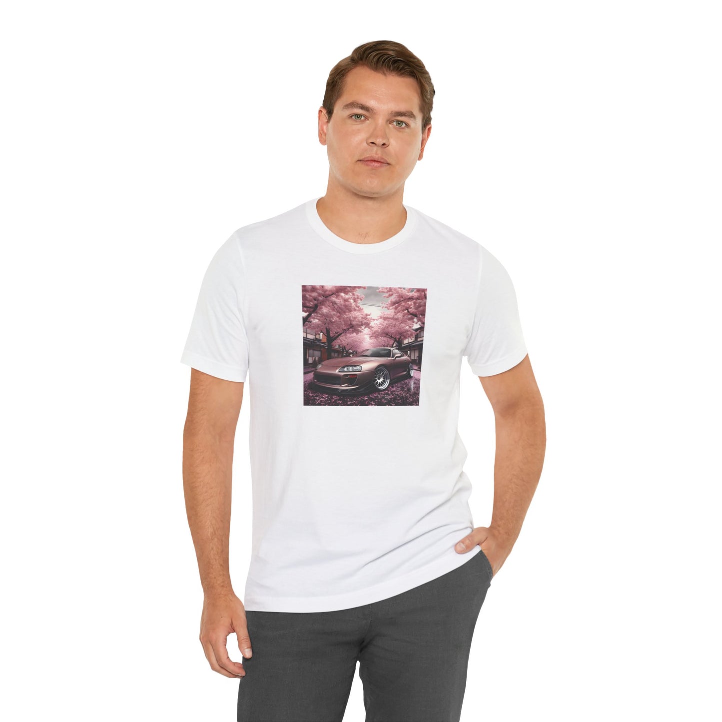 "A Supra and Cherry Blossoms" Unisex T-Shirt