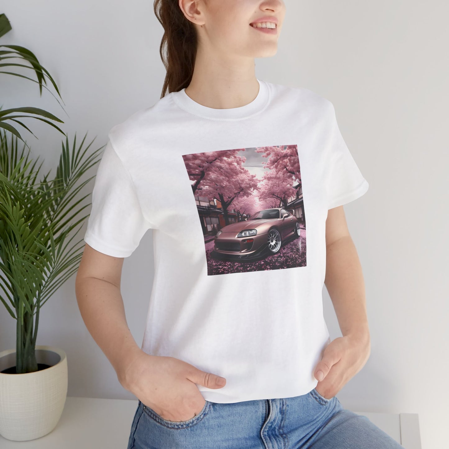 "A Supra and Cherry Blossoms" Unisex T-Shirt